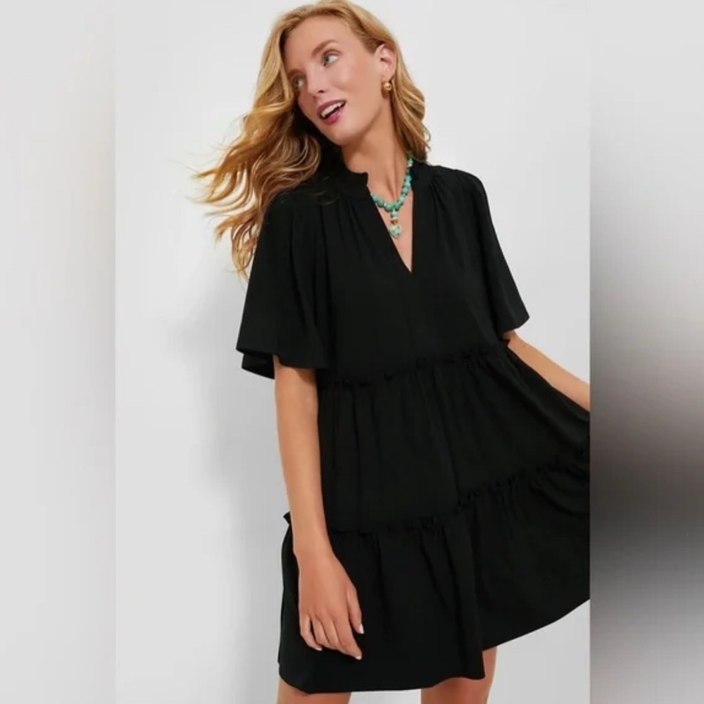 Cece Tuckernuck Black Crepe Crawford Dress